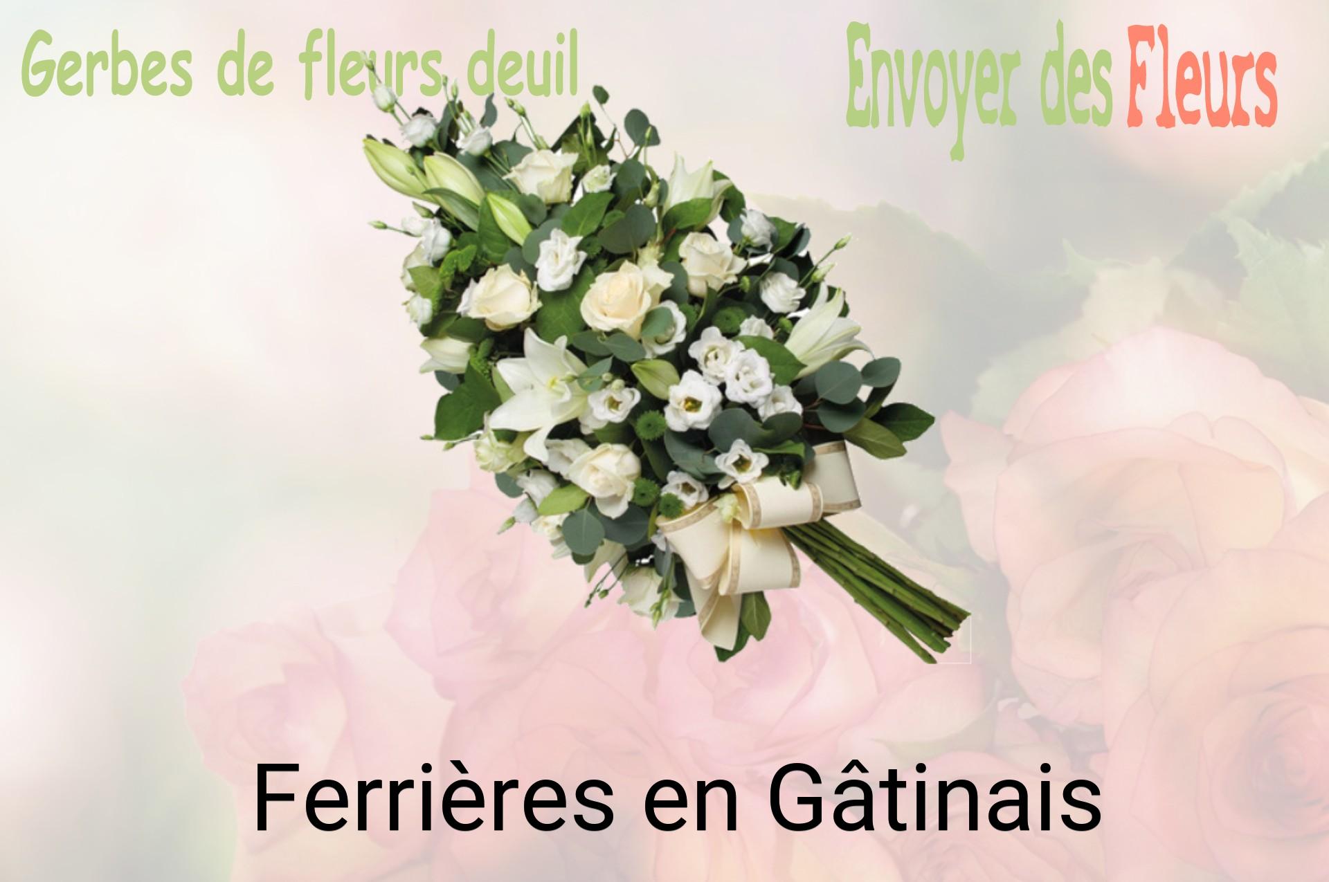 Gerbe de fleurs de deuil livrée à Ferrières-en-Gâtinais